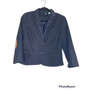 BDG Urban Outfitters Navy Blue Long Sleeve Elbow Patches Blazer Size Medium